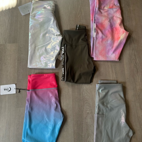 ZYIA Women's Leggings Set - White, Pink, Blue, Gray, Black - Picture 1 of 13